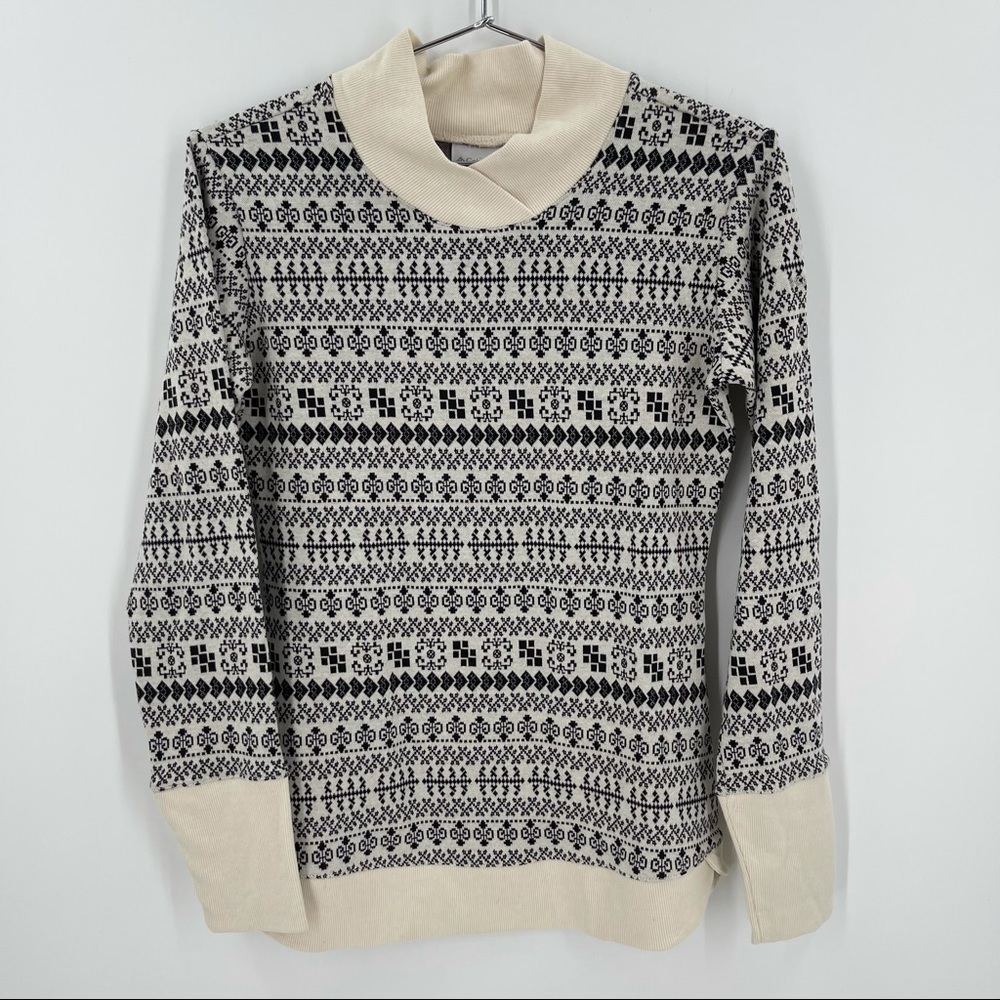 Columbia Holly Peak Jacquard Nordic Long Sleeve Ski Shirt Sweater size S